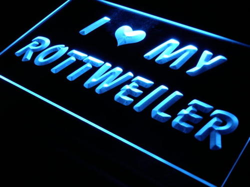 I Love My Rottweiler Dog Pet Neon Light Sign